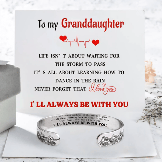 For Granddaughter I'll Always Be There For You Wave Cuff Bracelet