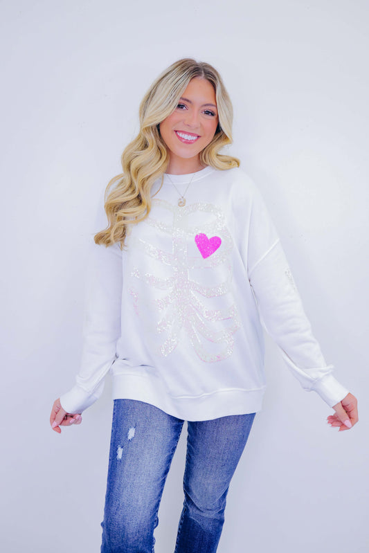 SPARKLY & SPOOKY SEQUIN EMBELLISHED SWEATSHIRT