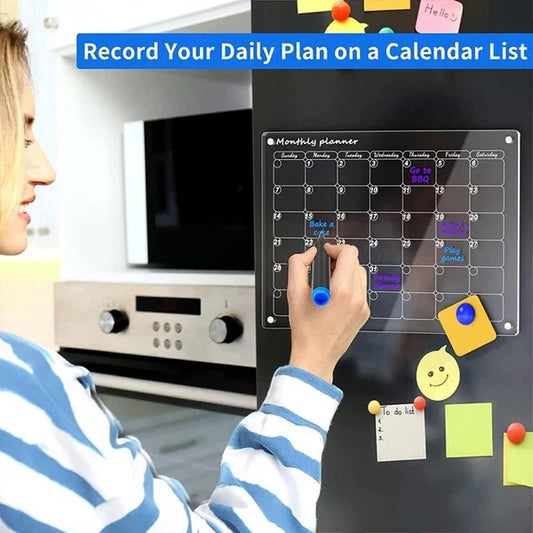 Magnetic Schedule Planner For Fridge (Permanently Reusable)