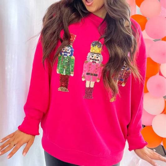 Women's Sequin Nutcracker Pullover