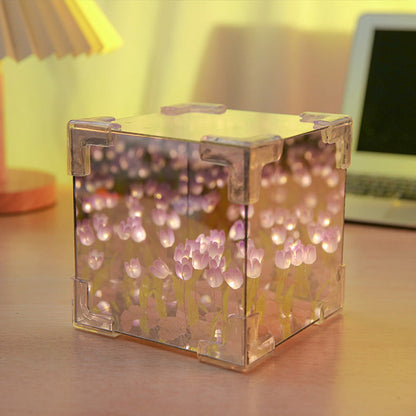 🎅Christmas Specials🎁Magic Cube DIY Tulip Mirror Light(Block Shape)